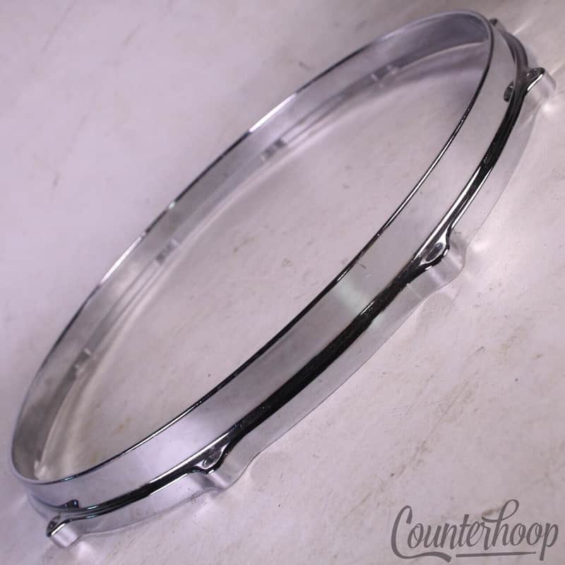 Milestone/Tempus 14"10-Lug Die-Cast Tom/Snare Drum Batter Rim Chrome Vintage 80s image 1