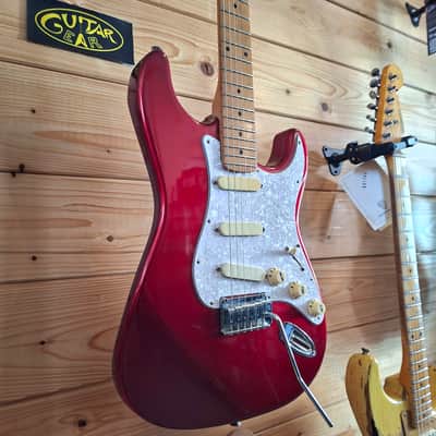 Chery Strat-Style Electric Guitar – 1990s Korea – Metallic Red image 4