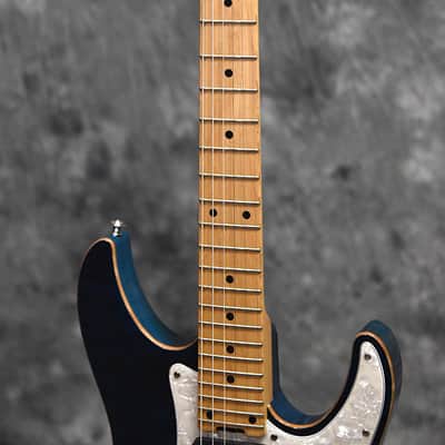 Schecter EX-V-24 CTM-FRT Black Aqua | Reverb