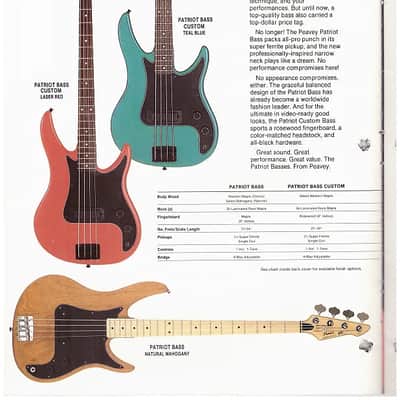 Peavey Patriot 4 String Bass Guitar w/Case (1987) image 10