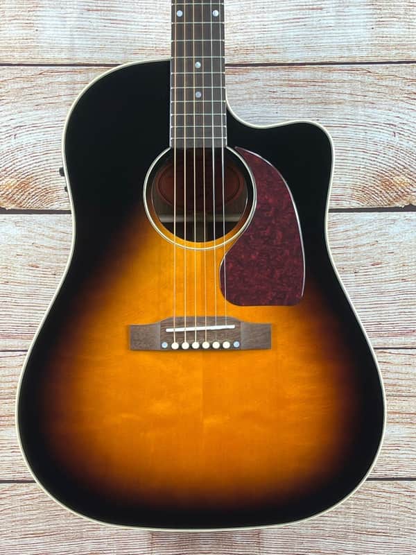 Epiphone Inspired by Gibson J-45 EC Acoustic-Electric Guitar - Aged Vintage Sunburst - copy image 1