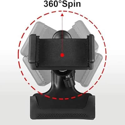 Guitar Head Clip Guitar Phone Holder Smartphone Guitar Capo 360 Rotation Headstock Cell Phone Clamp Clip Mount for Electric or Acoustic Guitars, Fits Smartphone with 2.16in-2.95in image 4