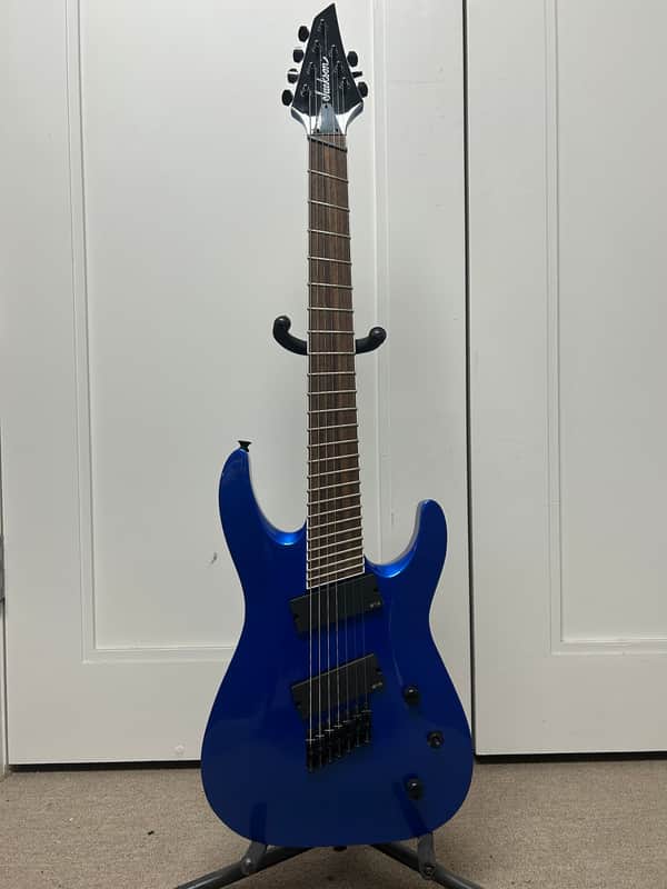 Jackson X Series SLAT7 MS Multiscale Soloist Archtop 7 String Electric Guitar Metallic Blue image 1