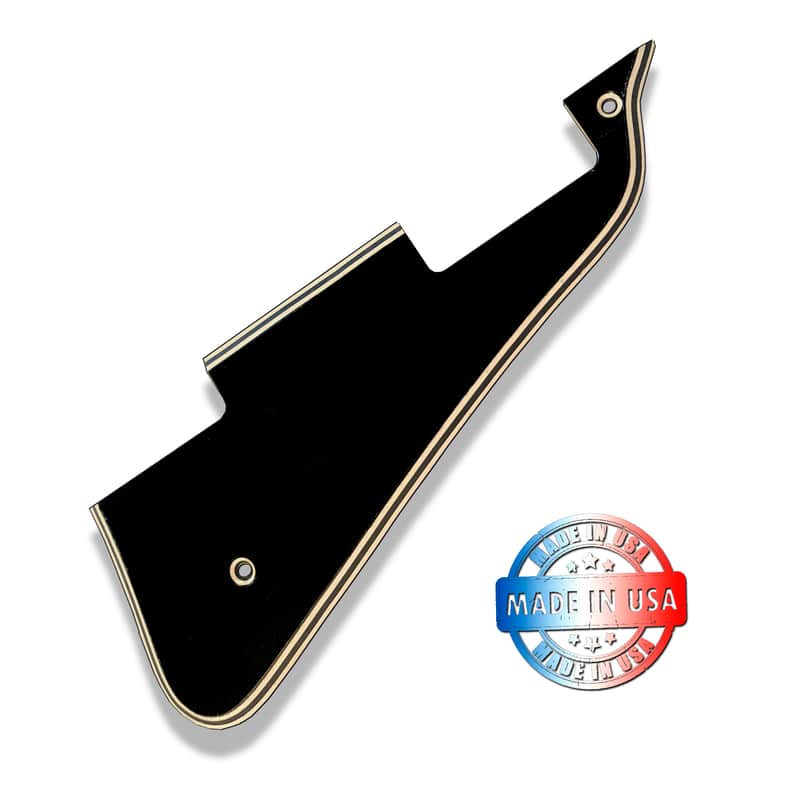 5 Ply Black/Cream Wide Bevel Pickguard with Beveled Gap! for Gibson Les Paul Standard & Custom Made In USA image 1