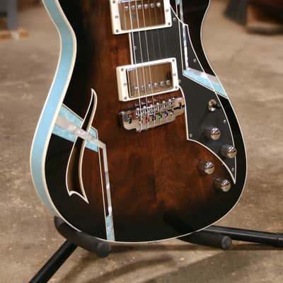 Whalehazard Andromeda Elite 2018 Walnut Burst/Sonic Blue image 2