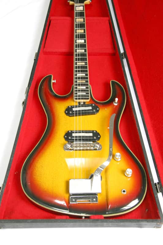 1967 Teisco DG-67 Vintage MIJ Electric Guitar w/ Hardshell Case & TEISCO Pick - Fair