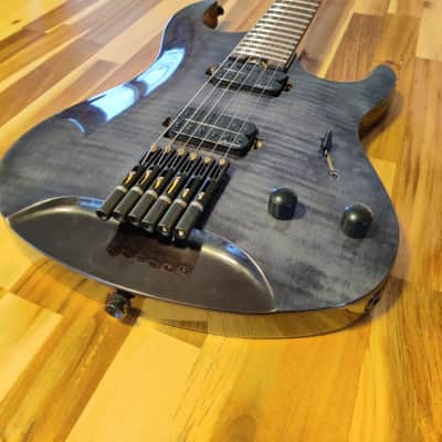 Harley Benton Dullahan-AT 24 Tbk Headless Guitar 2019 Transparent Black/Blue image 2
