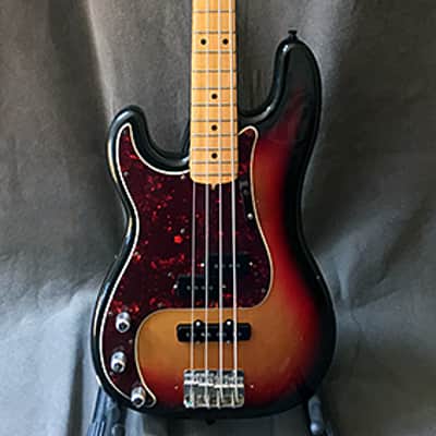 Left-handed Fender Precision bass, c1975 Tobacco Burst, converted to PJ image 1