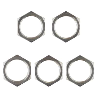 Nickel M9 Metric 1/4" Input Output Jack Replacement Nuts - Pedal Guitar Amp - 5 Pack - Made In Japan image 1