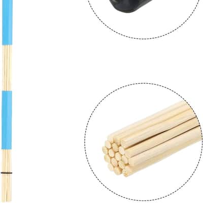 Bamboo Drum Stick Rods Brushes Hot Rods Drumsticks Brush Blue For Jazz Acoustic Rock Band Music Lover Percussion 1 Pair image 4