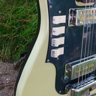 Lafayette Guyatone Zenon 1966? Electric Guitar 2 Pickup Two Tone Green  Japan Rare image 6