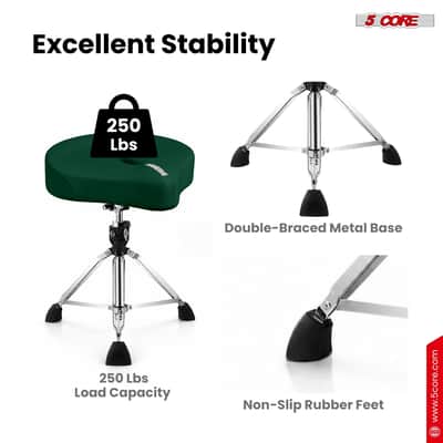 5 Core Drum Throne w 4.5" Padded Stool Adjustable Drummer Chair image 7