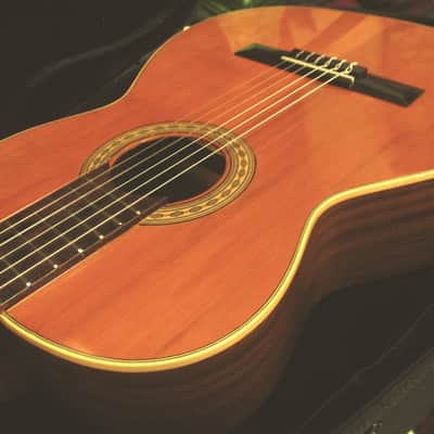 hand made solid cedar top vintage classical Spanish guitar new set up *bone nut and saddle* image 11