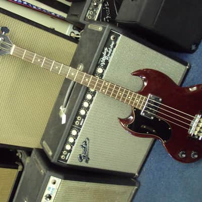 Gibson Lefty Bass Guitar EBO USA 1960s cherry Red image 2