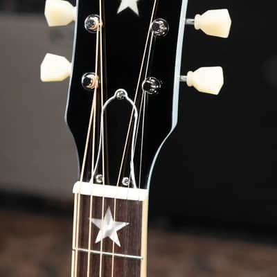 Epiphone Inspired by Gibson J-180 LS Acoustic/Electric Guitar - Frost Blue with Hardshell Case image 5