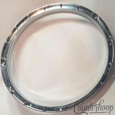 *Yamaha 14" Die-Cast 12-Lug Snare Drum Batter Rim/Hoop Marching Au-Chrome Japan* image 2