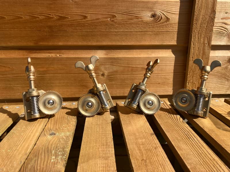 Double Bass Tuning Pegs - Fine Geared High Quality double bass Tuners - Rare - Make An Offer image 1