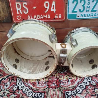 WFL 6" & 8" Bongales 1940s, White Marine Pearl. Vintage. image 4