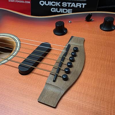 Fender American Acoustasonic Stratocaster 2020 BRAND NEW Sunburst Mahogany Body Spruce Top Semi-Hollow Body USA Fishman Piezo Noiseless Pickup Acoustic-Electric Guitar image 5