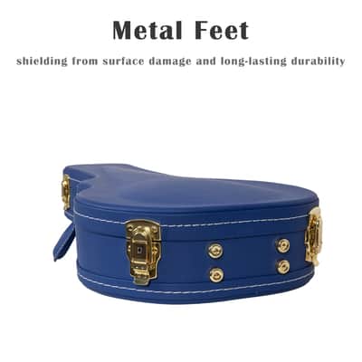 Crossrock Wooden F-Style Mandolin Case | Vibrant Blue Faux Leather, Stainless Steel, Latches, Storage Compartment – Designer Series (CRW520MFVB) image 9