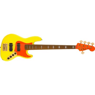 FENDER - MonoNeon Jazz Bass V Maple Fingerboard Neon Yellow - 0149400386 image 1