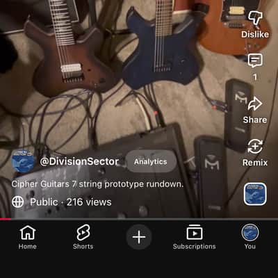 Cipher Guitars Prototype 7 String Tobacco Burst, Dimarzio Evolution, & EMG Pa-2 active boost image 13