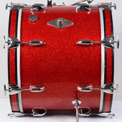 Gretsch 18/12/14/5x14" 60's Round Badge Drum Set - Rewrapped by Lee Ruff Tangerine Sparkle image 9