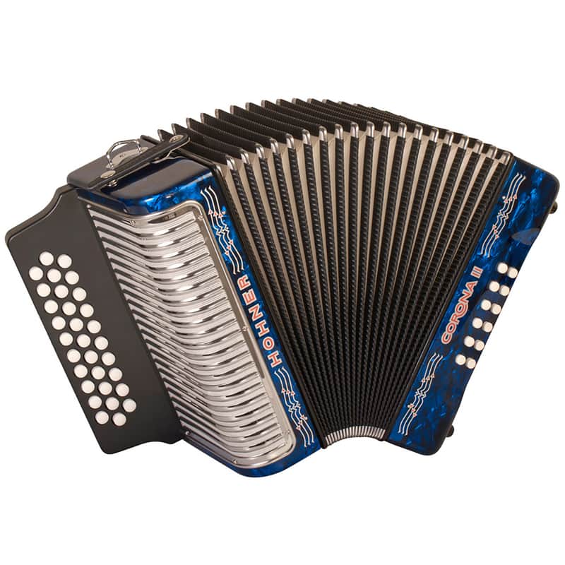 Hohner Corona II Diatonic Accordion with Gig Bag - Fb/Bb/Eb - Dark Blue image 1
