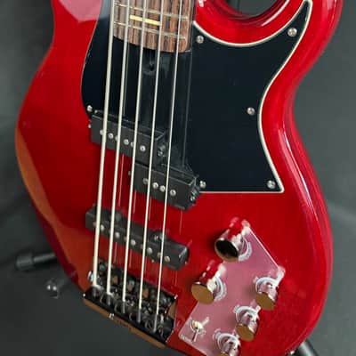 Yamaha BB735A Broad Bass 5-String Bass Guitar Fired Red Finish w/ Gig Bag (031) image 7