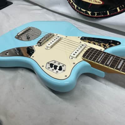 Squier FSR Classic Vibe '70s Jaguar Electric Guitar - Daphne Blue image 16
