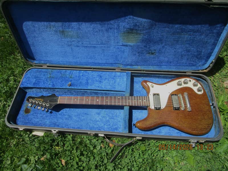 Gibson Epiphone Wilshire Guitar, 1965, Rare Red Fox Finish, 2 Mini HB Pickups. Case, All Original image 1