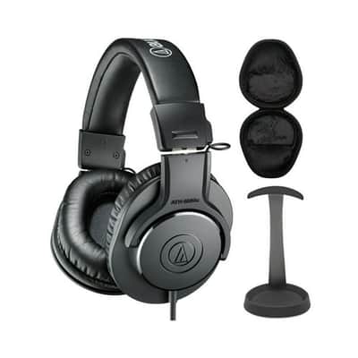 Audio-Technica ATH-M20X Studio Headphones (Black) with Knox Gear Stand and Case image 8