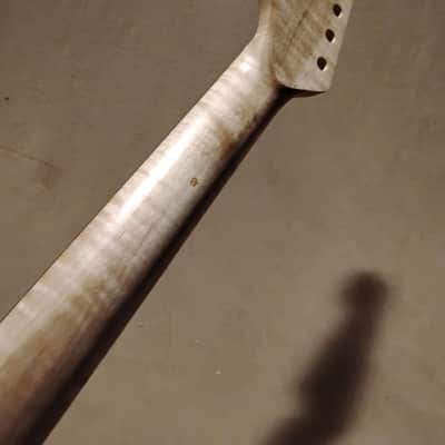 BEAUTIFUL BRAZILIAN MORADO FLAME MAPLE STRAT NECK FITS FENDER WARMOTH image 9