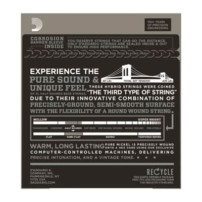 D'Addario 4 Set Bass XL Half Rounds 45-100 45-65-80-100, ENR71 - String Set for 4 String Bass Guitar image 2