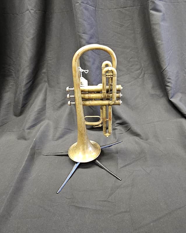 Conn Conqueror Vintage Bb Cornet - raw brass image 1