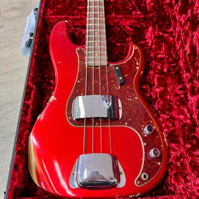 Fender Custom Shop Limited `62 Precision Bass Relic Aged Candy Apple Red image 3