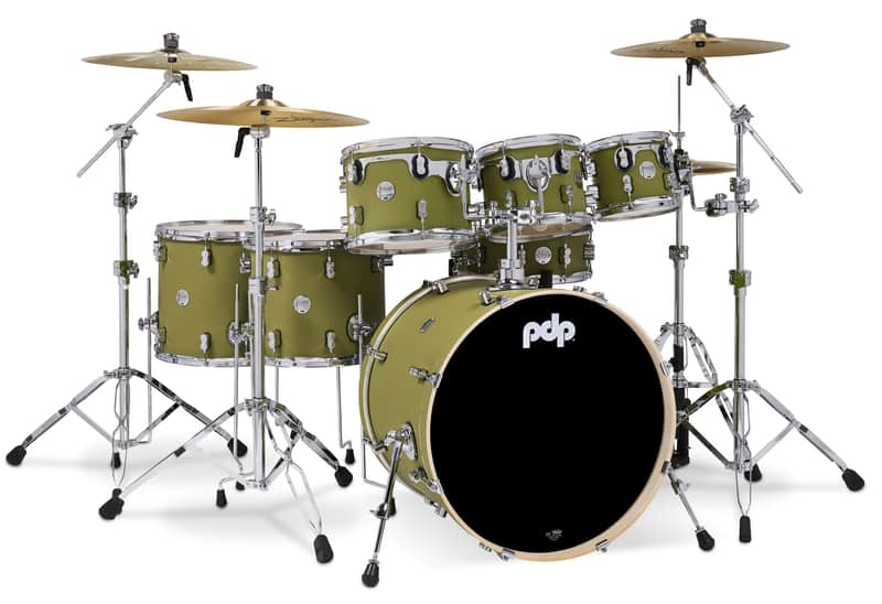 PDP Concept Series 7-Piece Maple Shell Pack, Satin Olive FinishPly image 1