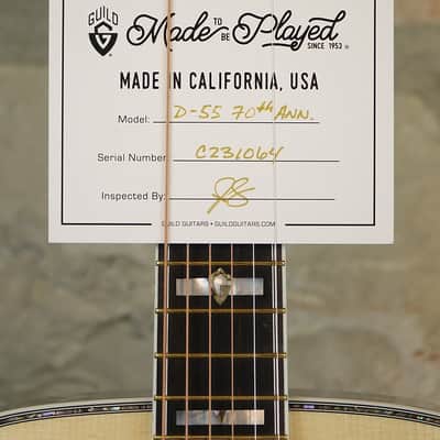 GUILD CUSTOM SHOP GSR Special Run 2023 - D-55 70th Anniversary Madagascar Dreadnought - n.64 di 70 Pezzi al Mondo image 23