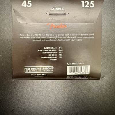 Fender 7250 Long Scale, 5 String, 7250-5M .045-.125,  Roundwound Bass Strings, Nickel Plated Steel image 2