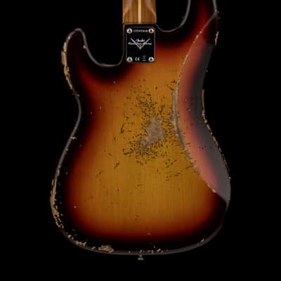 Fender Custom Shop Empire 58 Precision Bass Heavy Relic - Faded Aged Chocolate 3-Color Sunburst #91060 image 2