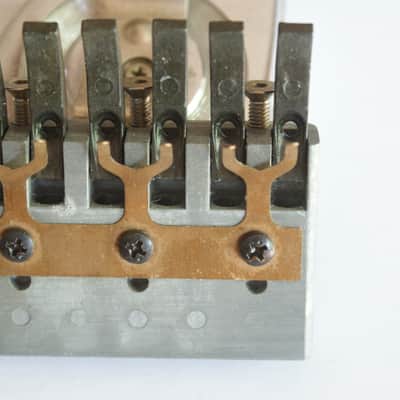 Fender  System One Bridge Block, Tuning Tongues, and Spring 1984-87 Zinc/Blck. image 5