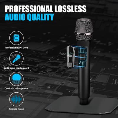 Wireless Microphone, Professional Dual-Handheld Dynamic Wireless Microphone System With Rechargeable Receiver, 200 Feet, Plug And Play, Ideal For Presentations, Weddings, And Public Address Systems image 2