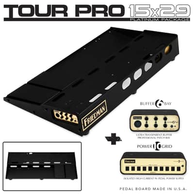 Friedman Tour Pro 1529 Platinum 15"x29" USA Pedal Board With 2 Risers + Power Grid 10 + Buffer Bay 6 image 1