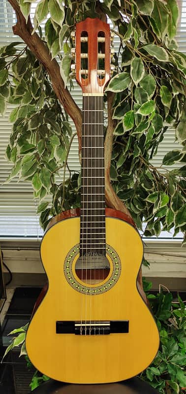 Denver DC12N-NAT 1/2 Size Nylon String Classical Guitar - Natural image 1