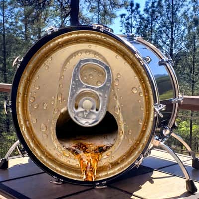 Custom Beer Can Bass Drum Head, 22" Drumhead image 7