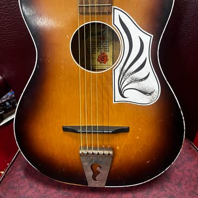 Egmond 105/G Parlor Acoustic Guitar Made in Holland 1950s 1960s  - Sunburst image 2