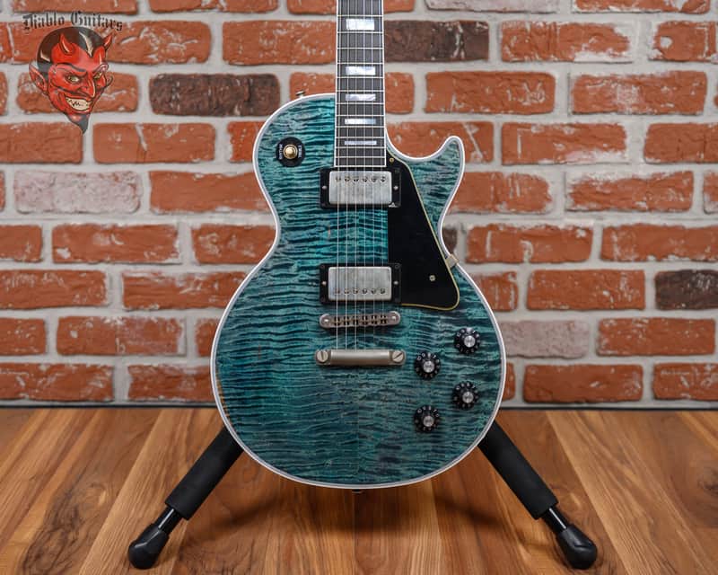 Gibson Custom Shop Les Paul Custom AAAA Flame Maple Top Murphy Lab Heavy Aged Nordic Blue 2025 w/OHSC image 1