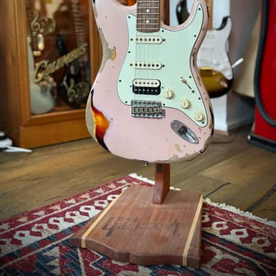 Fender Custom Shop 1961 Strat Heavy Relic Shell Pink Over 3 Tone Sunburst RW Master Builder Designed by Dale Wilson #R102001 image 2