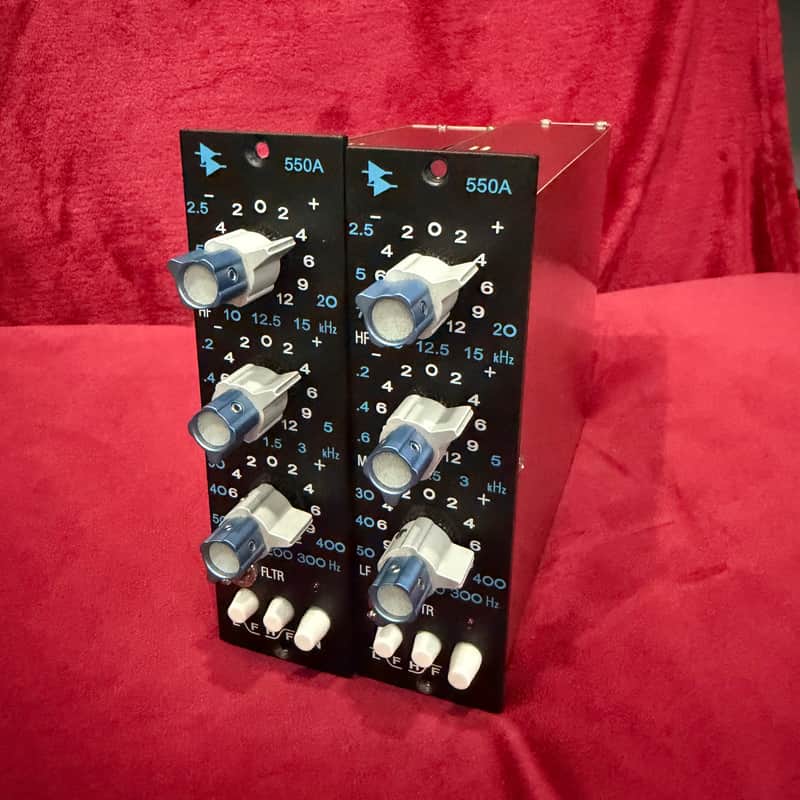 2x API 550A 500 Series 3-Band Equalizer Modules - Sequential Pair - Black image 1