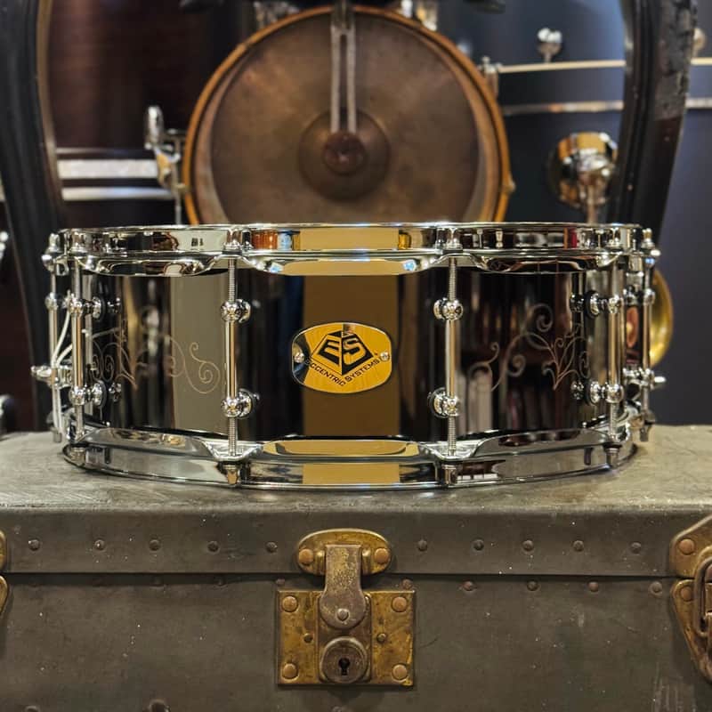 Walfredo Reyes Jr Collection Eccentric Systems 5x14 Black Nickel over Brass Snare Drum - Black Nickel Over Brass image 1
